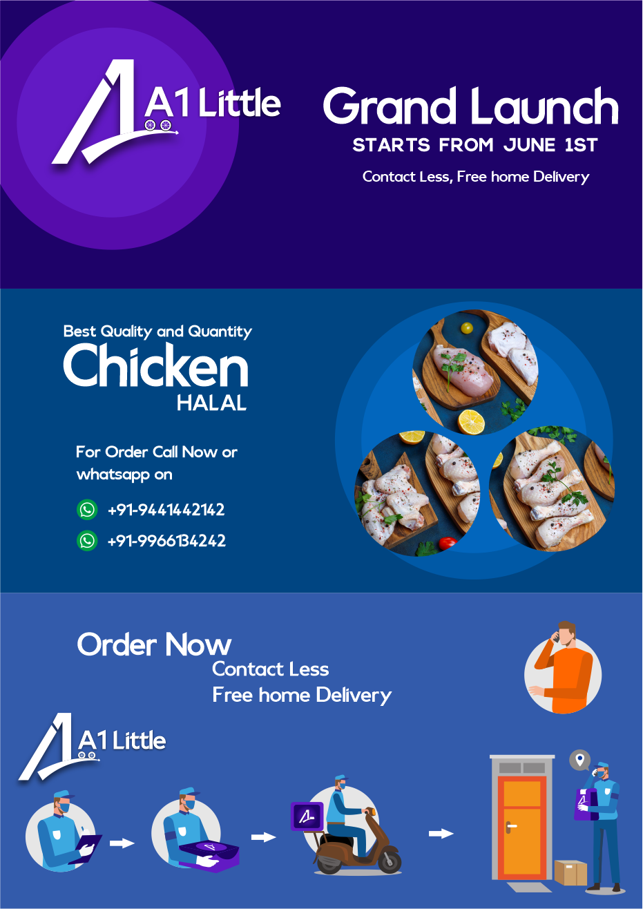  <b> nline meat delivery app advertisement poster in social media</b>