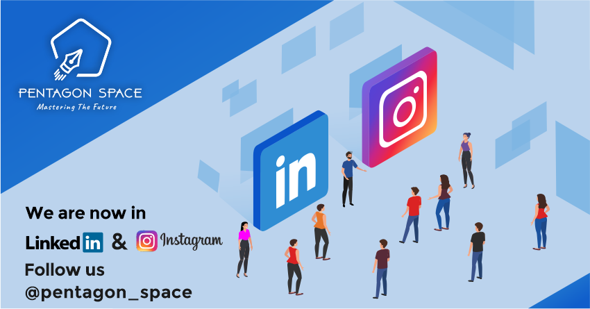 <b>Pentagon Space advertisement poster in social media  </b> 
